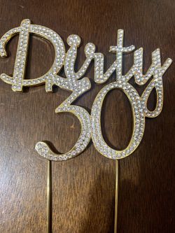 Dirty30 cake topper sparkly crystal rhinestone
