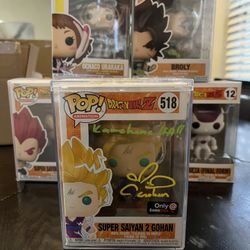 SS2 Gohan Funko Pop! #518 Gamestop Exclusive Signed By colleen clinkenbeard MINT