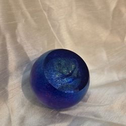 Glass Paperweight, Glittery Metallic Galaxy Colors