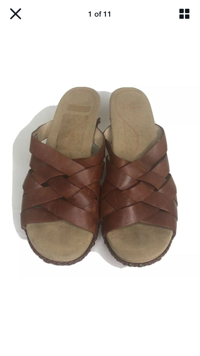 Dansko Shoes Sandals Slides Women Size 40 US 9 Brown Leather Upper