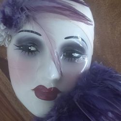 Unique Creations Lady Face Mask Wall Hanging Decor