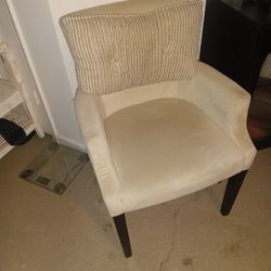 White Small Velour Side Chair