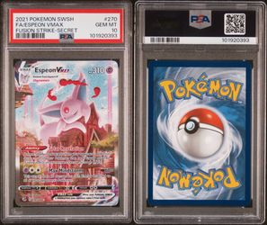 2021 POKEMON SWSH FUSION STRIKE #270/264 ESPEON VMAX SECRET ALT ART PSA 10