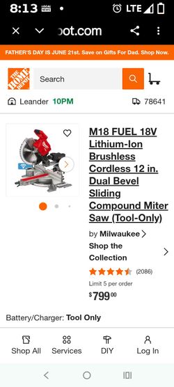 M18 fuel 18v lithium ion Brushless cordless 12 inch Dual bevel slidin compund miyer saw 400.00 or trade