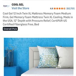 Cool gel 12 inch memory foam mattress