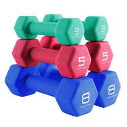NEW: Proform Neoprene Dumbbell 32 LB Set - 8lb,5lb,3lb Pairs