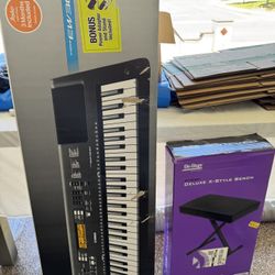YAMAHA PSR-EW 300 Electronic 76 Keyboard Keys + Stand +  Adapter+ Deluxe Bench 
