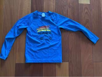 Hanna Andersson Boys Blue Van Rash Guard Swim Top - Size 12 (150)