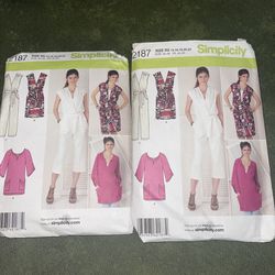 Lot Of 2 Simplicity Sewing Pattern 2187: Misses' Sportswear, Size R5 14 Thru 22