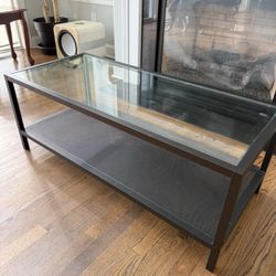 Glass top coffee table