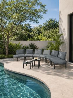 Customizable 8 piece patio sofa set