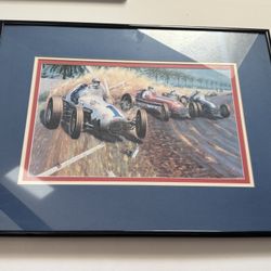 Framed Indy car Art Vintage Indy Car Racing Cars 