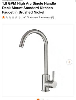 High Arc Single Handle Kitchen Faucet Brushed Nickel