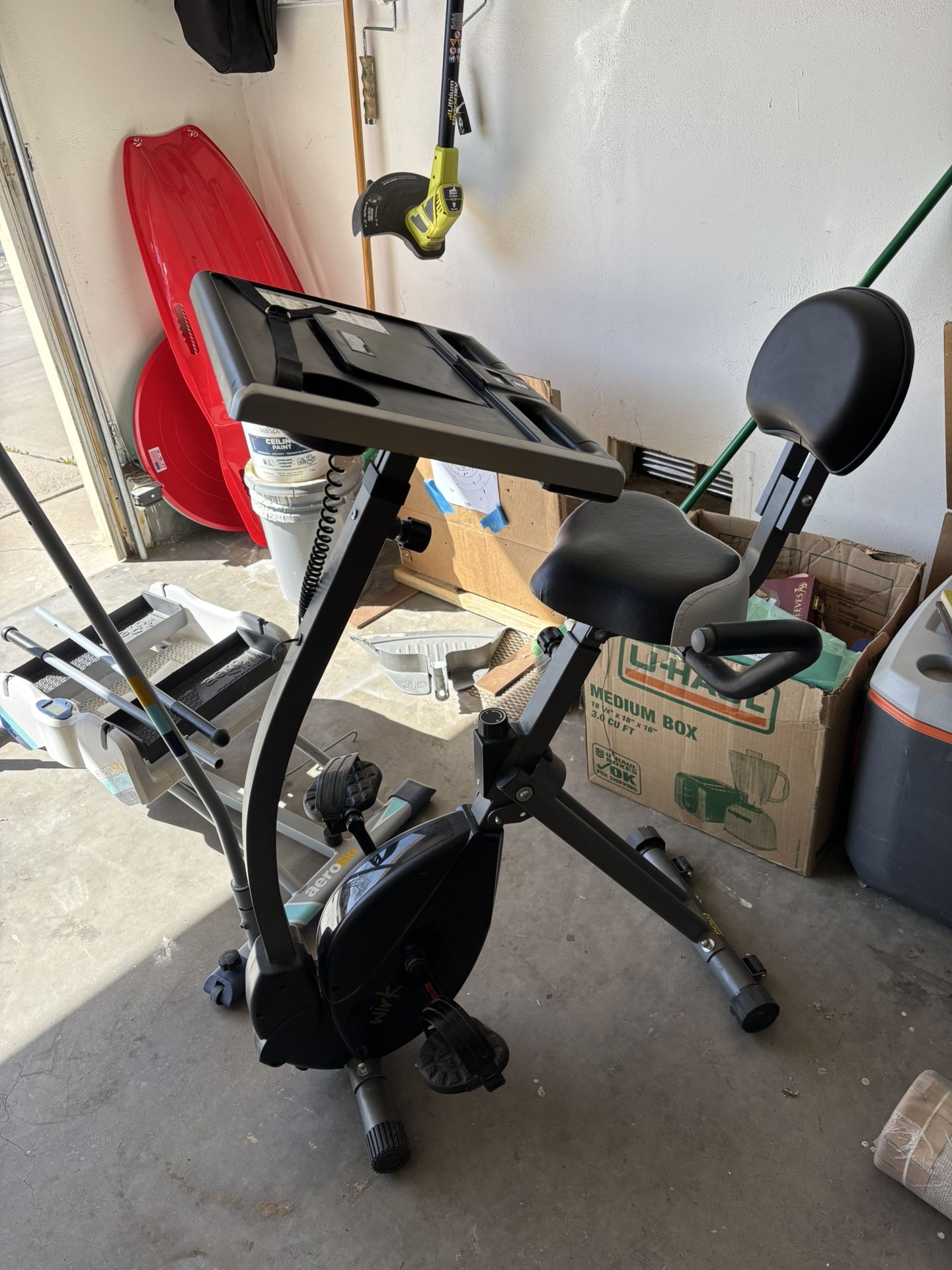 Stationary Bike Work Desk For Laptop