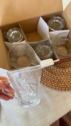 Brand New 6-Piece Crystal Glass Tea/Coffee Cup Set - Hongli