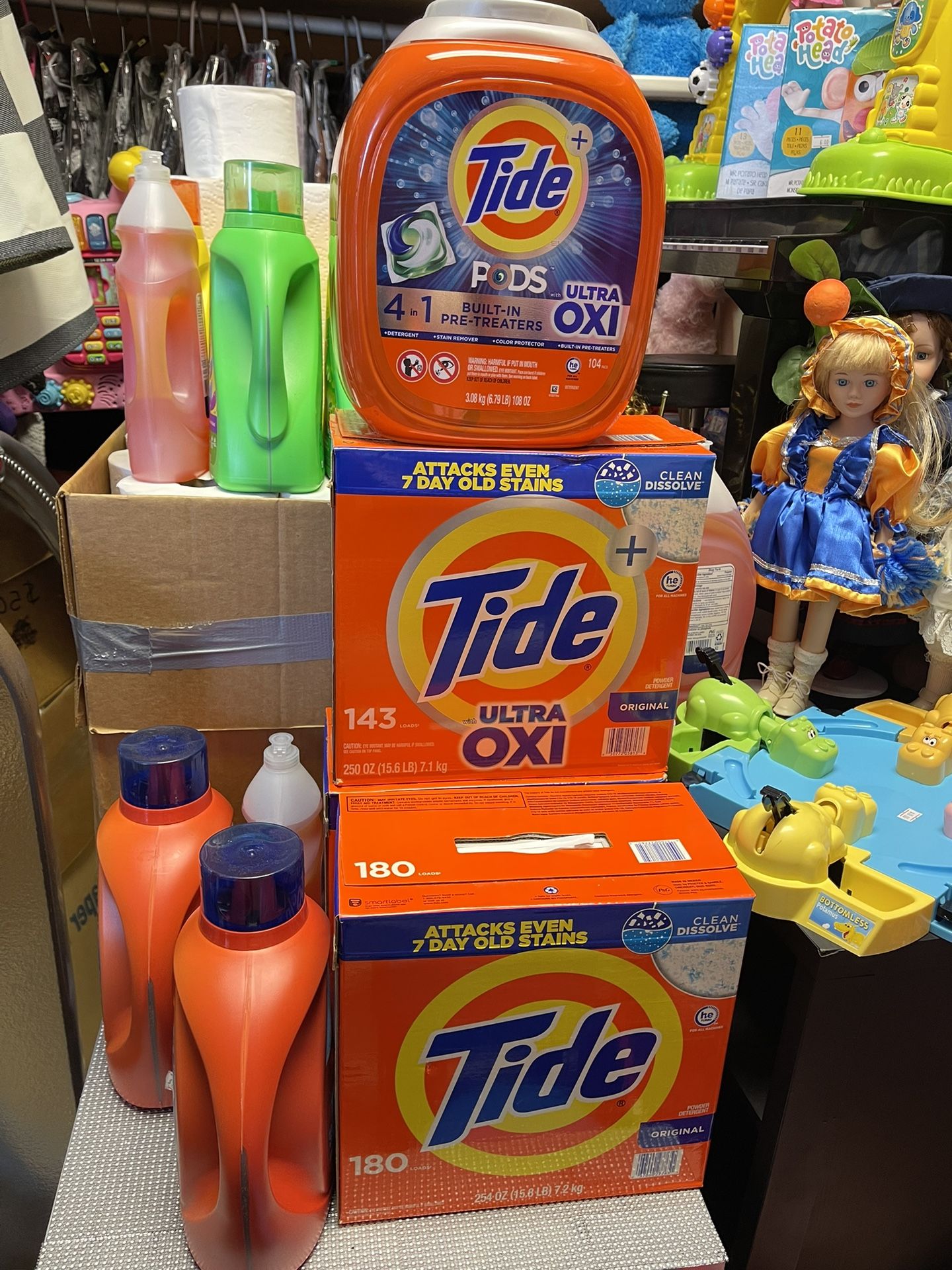 Tide ultra oxi 143 loads $40 tide original 180 loads $40 tide pods ultra oxi 104 pacs $40