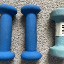 3 Neoprene Dumbbells - 3 Lb Each 