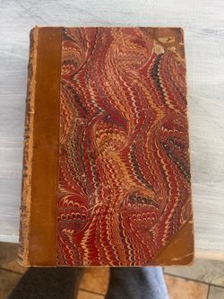 Antique Leather Spine Marbled Cover Book