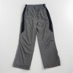 Vintage Reebok Track Pants Mens L Black Gray Fleece Lined Straight Baggy Active