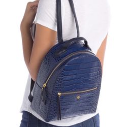 Tory Burch Croc-Embossed Leather Mini Backpack Retail $495