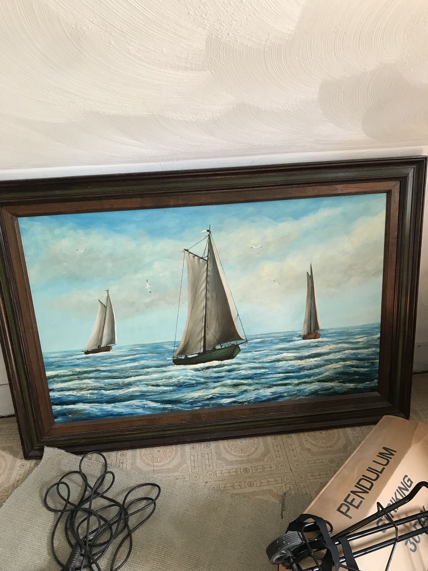Nautical hand painted large painting