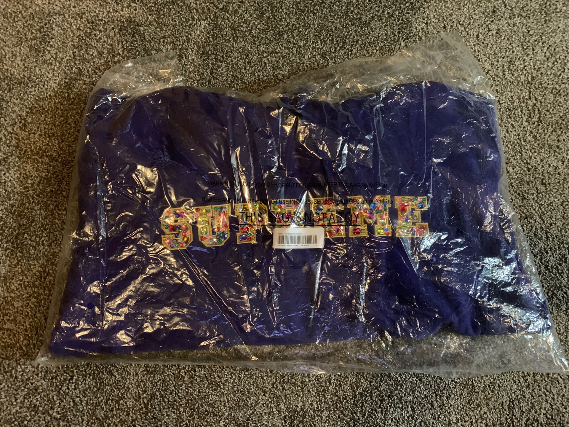Men’s Supreme Jewels Hoodie Blue Large New w/tags $200 Trades Accepted
