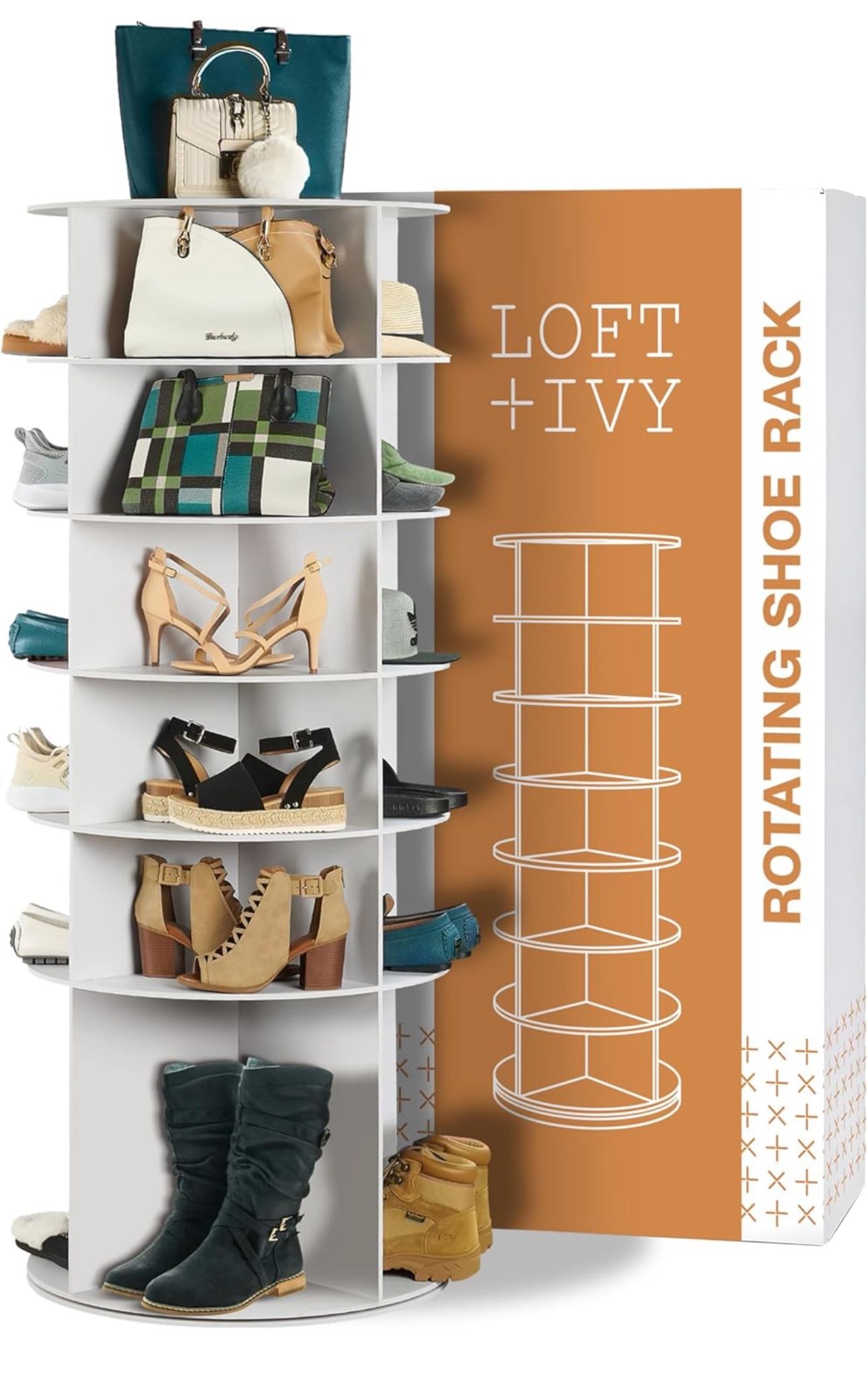 Rotating Shoe Rack Tower