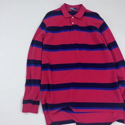 Vintage 90s Polo Ralph Lauren Blue Rugby Long Sleeve Shirt Men’s Sz L