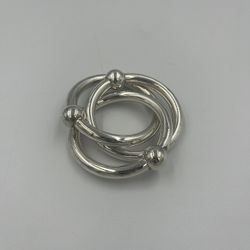 Vintage Neiman Marcus Sterling Silver Triple Ring Baby Rattle / Baby gift / Baby shower gift / Sterling baby rattle  