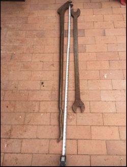 Vintage Railroad Work Tools Crowbar Wrench Train