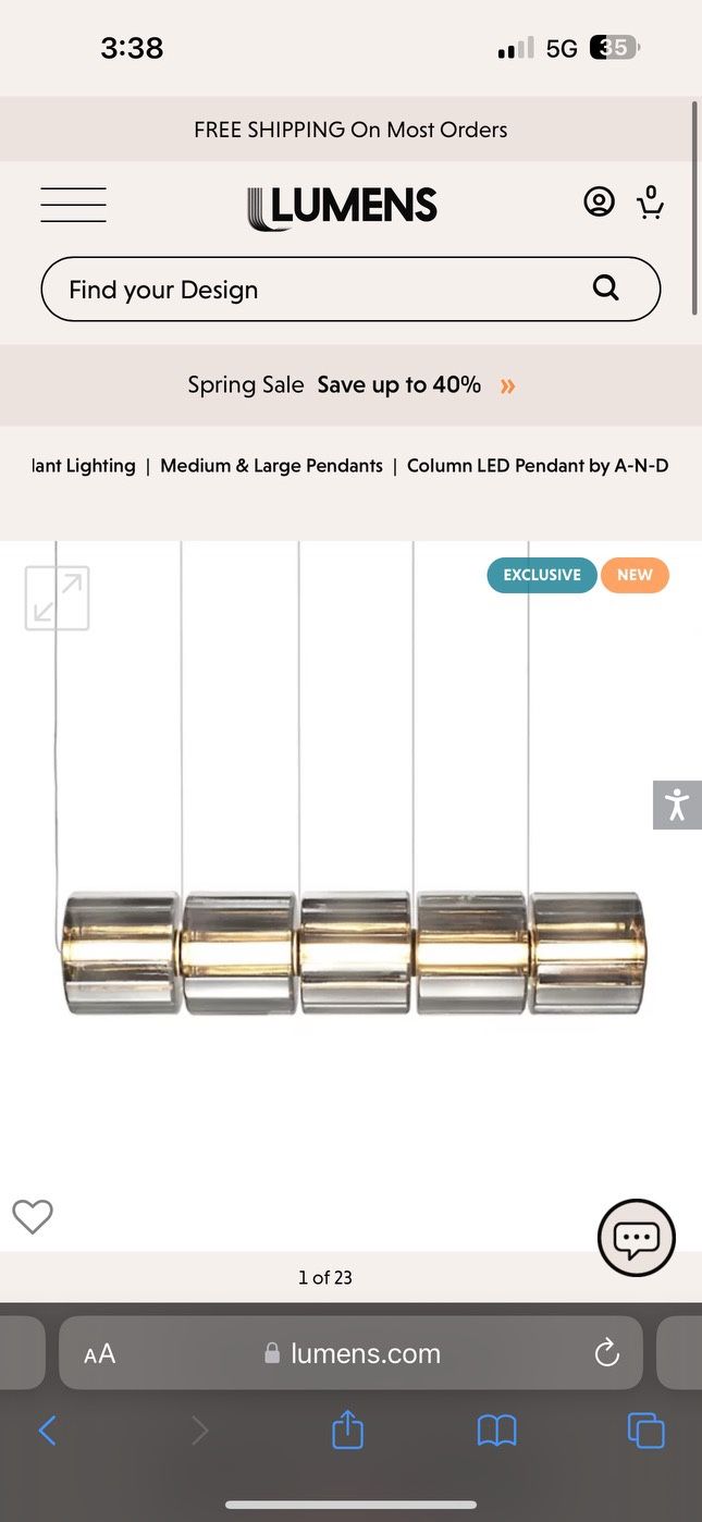 Light fixture Column LED Pendant