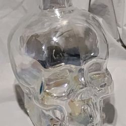 Glass Skull Liquor Decanter Opalescent Home Decor 