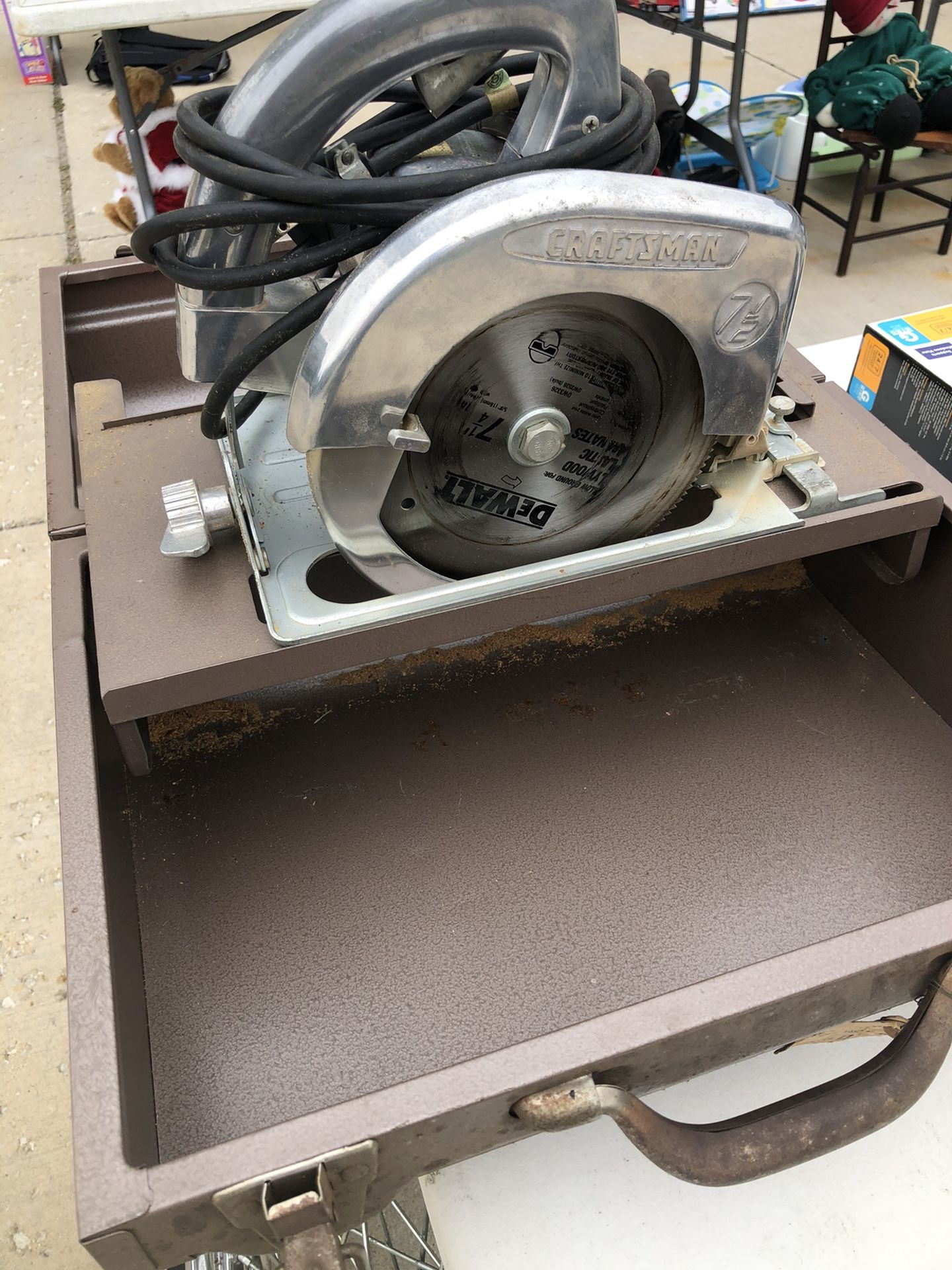 Vintage Polished Craftsman 7 1/2 inch Circular saw with metal case