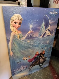Frozen, mounted poster with texture