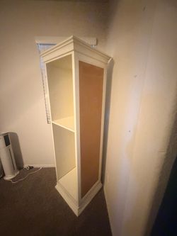 IKEA: Tall White Wood Bookcase with Crown Molding