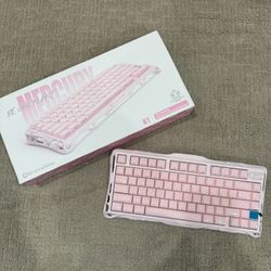 GravaStar Mercury K1 - Sakura Pink 75% Pink Wireless Creamy Keyboard, Aluminum Alloy Exoskeleton Design Mechanical Gaming Keyboard, Creamy Keyboard, G
