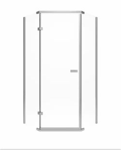 Delta 38 in. W x 72 in. H Neo-Angle Pivot Frameless Corner Shower Enclosure in Stainless with Clear Glass