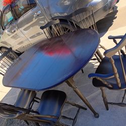 Antique Table 6 Chairs