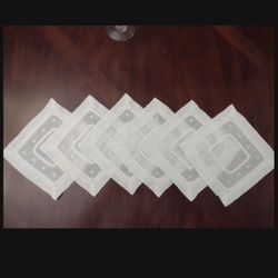 Six Linen Cocktail Coasters, Never Been Used