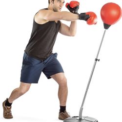 Tech Tools Punching Ball with Adjustable Stand & Gloves – Great for Stress Relief & Fitness
