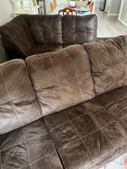 3 Piece Brown Sectional Couch - Delivery & Assembly Available