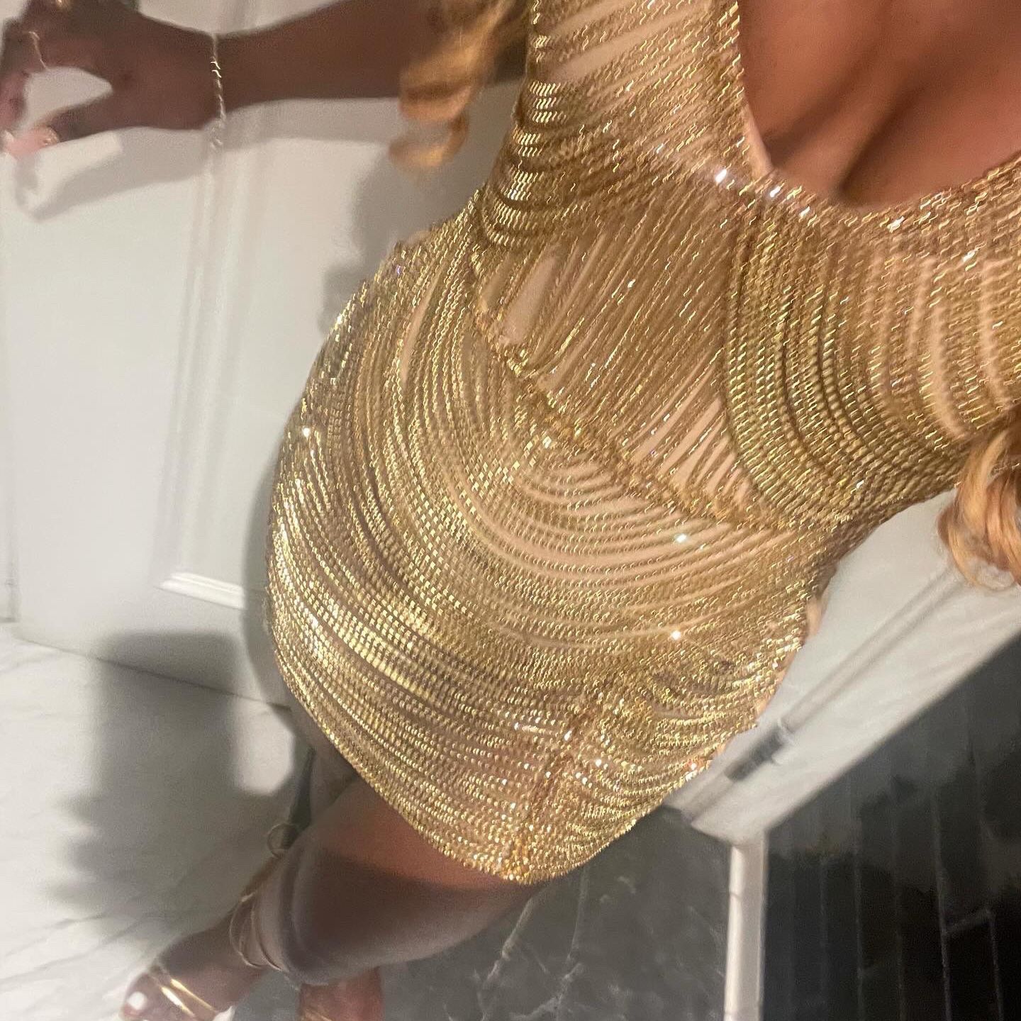 Gold Chain Mini Dress