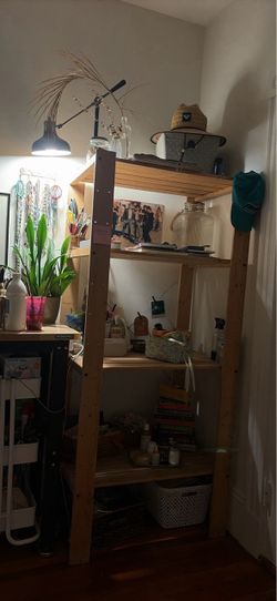 Tall Solid Wood Open Shelving Unit / Bookshelf
