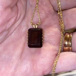 14 Karat Smoky Quartz Necklace Approximately 10 Carats