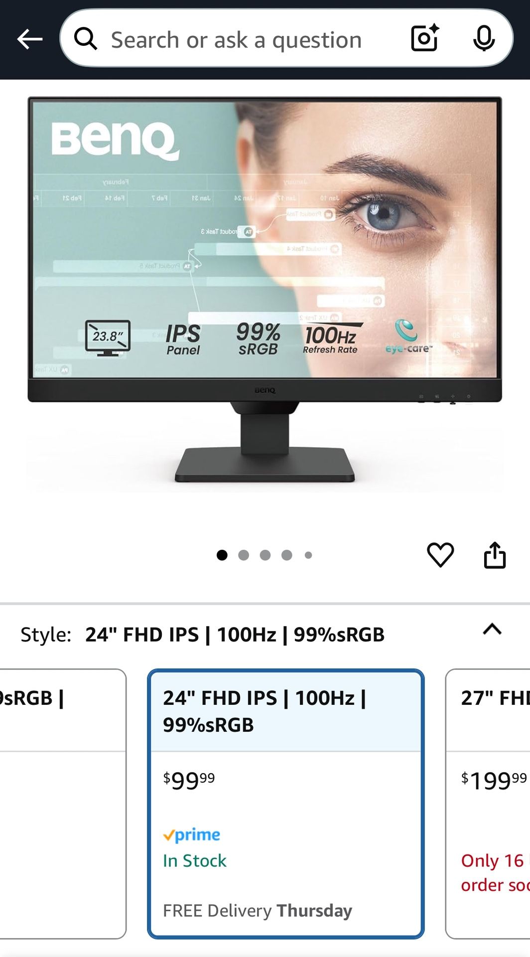 BenQ GW2490 24 Computer Monitor