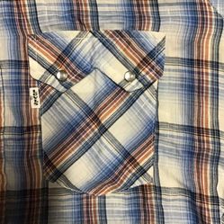 Levi's Vintage   short sleaze paid   w a hint of lured thread in plaid. Pearl Snaps   No Damges 
