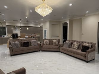 Aurelia Brown Sofa, Loveseat and Chair 4 Piece