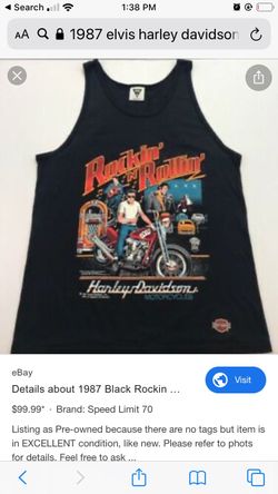 Harley Davidson Elvis 1987 Shirt size large