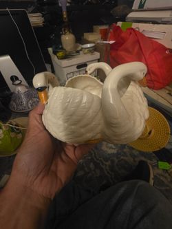 Ceramic Swan Trio Planter or Dish