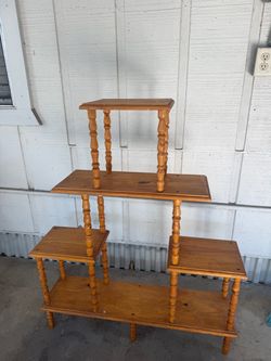 Wood stand with shelves